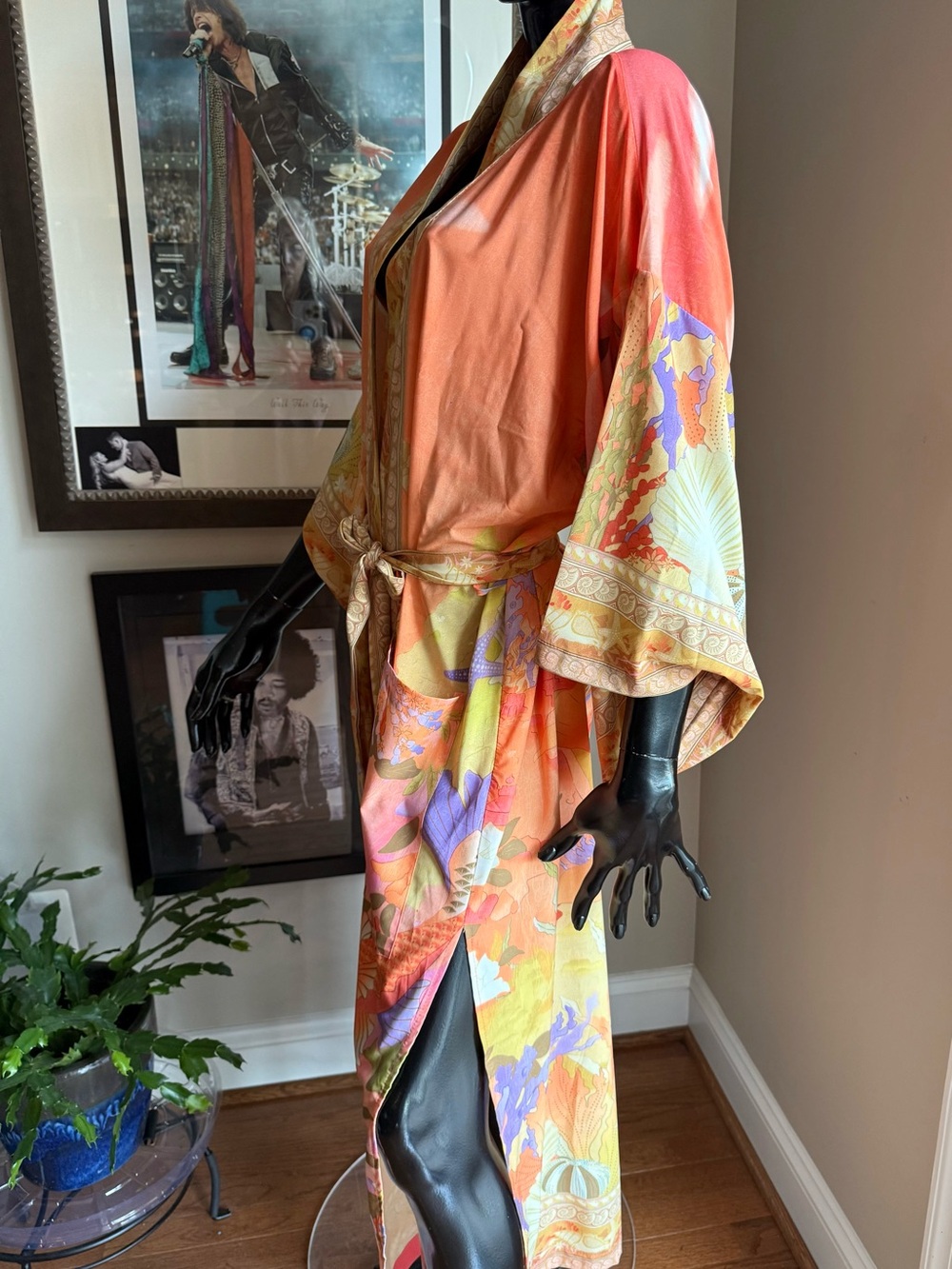For Love Bell Mermaid Kimono Robe | Coral Tropical Beach Cover Up | Size M